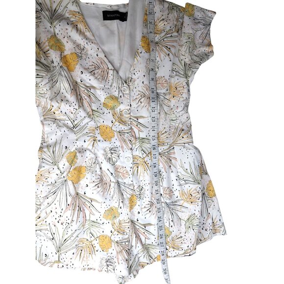 Minkpink Womens Tropical Floral Button-Front Short Sleeve Romper Size M - Picture 5 of 9